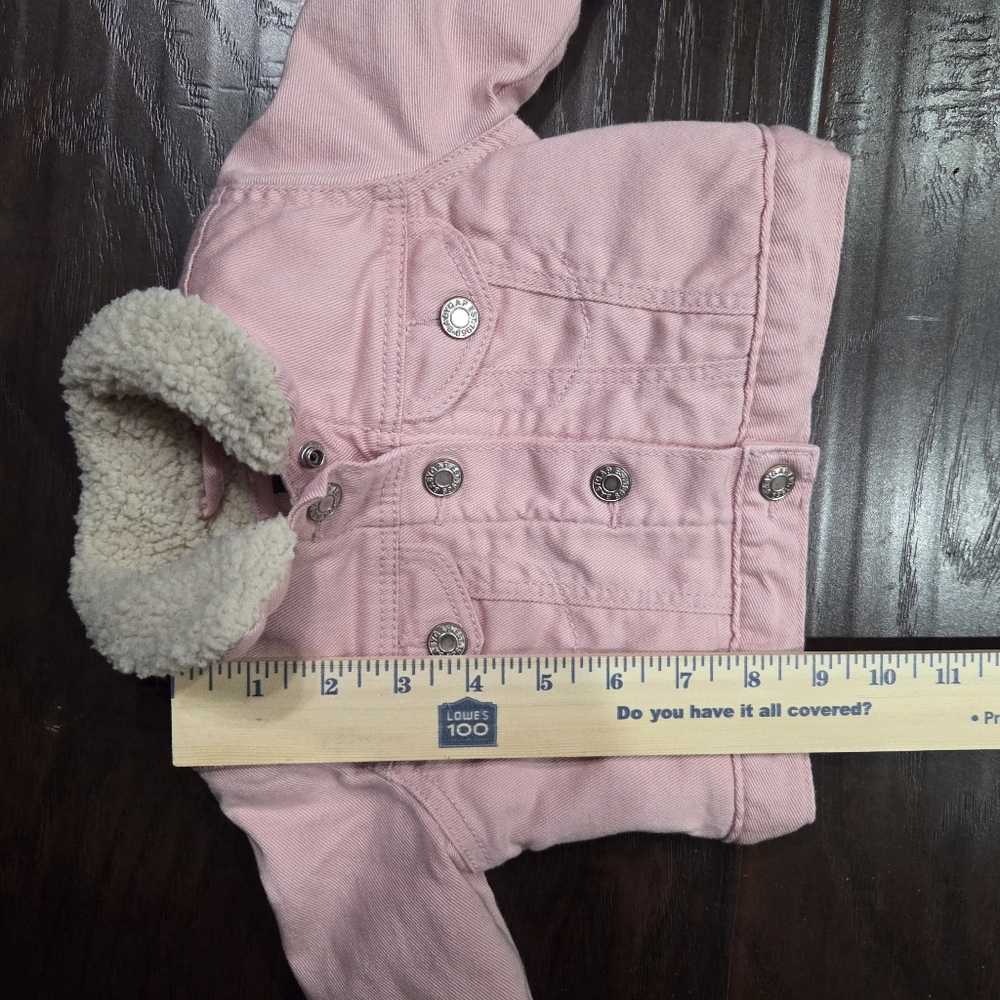Gap Pink Baby Denim Jacket with Sherpa Lining And Collar - Picture 7 of 7